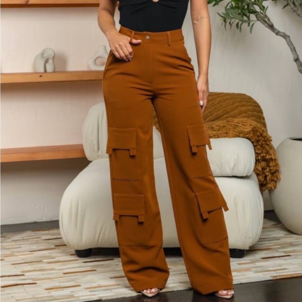 ON SALE A73. Rust Brown Cargo Pants